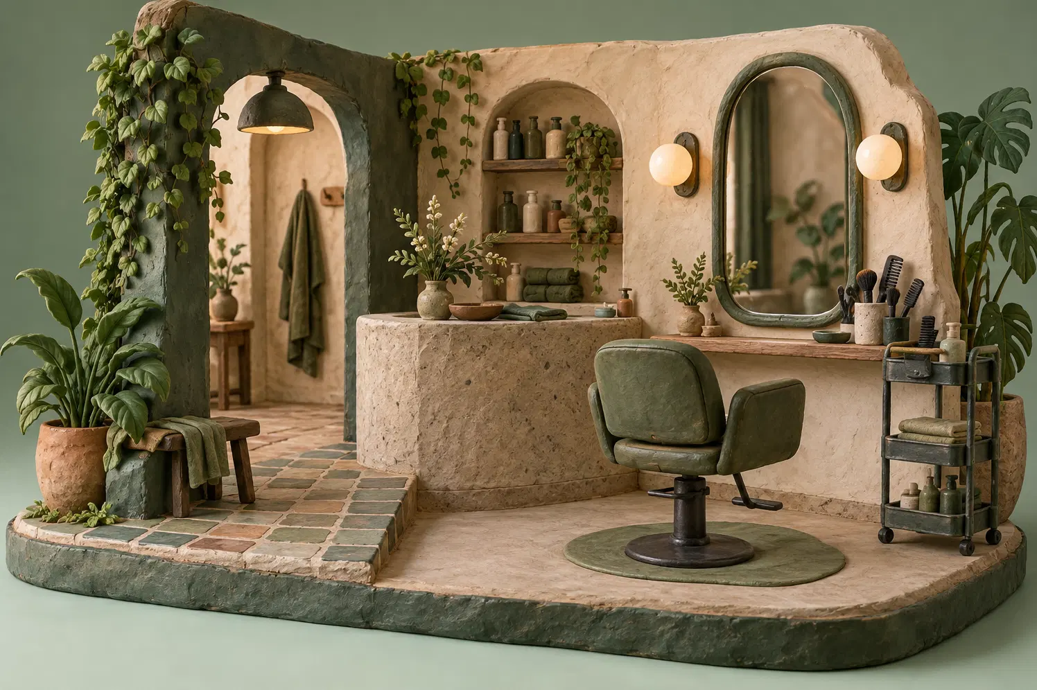 Illustration of beauty businesses and their working space